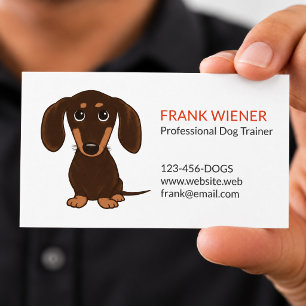 Carte De Visite Dachshund Brun au Chocolat Chien de Dessin Animé