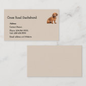 Carte De Visite Dachshund chien animal animal animal animal de com (Devant / Derrière)