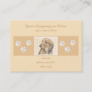 Carte De Visite Dachshund (Longhaerien) Peinture - Art Chien origi