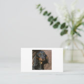 Carte De Visite dachshund noir et tan (Debout devant)