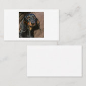 Carte De Visite dachshund noir et tan (Devant / Derrière)