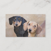 Carte De Visite Dachshund (Smooth) Peinture - Art Chien original (Dos)