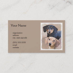 Carte De Visite Dachshund (Smooth) Peinture - Art Chien original