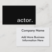 Carte de visite d'acteur (Devant / Derrière)