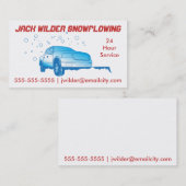 Carte de visite d'action de Snowplowing (Devant / Derrière)
