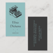 Carte De Visite Dactylographiez la machine d'écriture (Devant / Derrière)