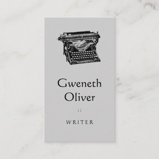 Carte De Visite Dactylographiez la machine d'écriture (Devant)