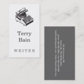 Carte De Visite Dactylographiez la machine d'écriture (Devant / Derrière)