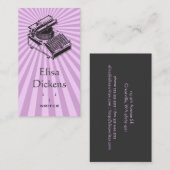 Carte De Visite Dactylographiez l'éclat de machine d'écriture (Devant / Derrière)