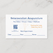 Carte de visite d'acupuncture Carte de visite de (Dos)