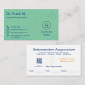 Carte de visite d'acupuncture Carte de visite de (Devant / Derrière)