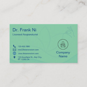 Carte de visite d'acupuncture Carte de visite de