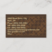 Carte de visite d'affaires d'horloge (Dos)