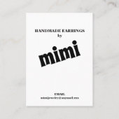 Carte de visite d'affichage à oreilles florales (Dos)