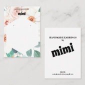 Carte de visite d'affichage à oreilles florales (Devant / Derrière)