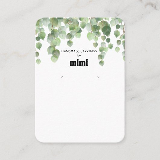 Carte de visite d'affichage à oreilles florales (Devant)