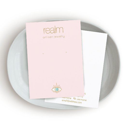 Carte de visite d'affichage de bijoux à oreilles d