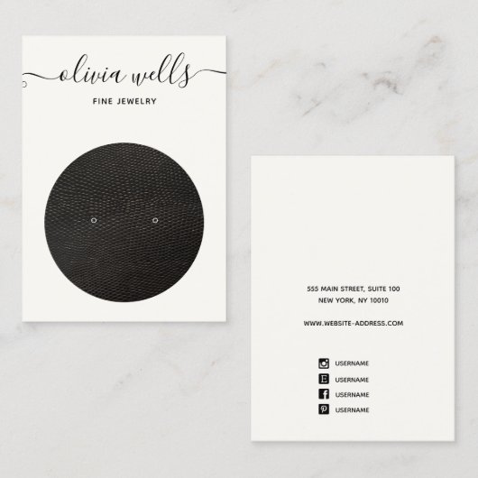 Carte de visite d'affichage de l'oreille noir de s (Devant / Derrière)