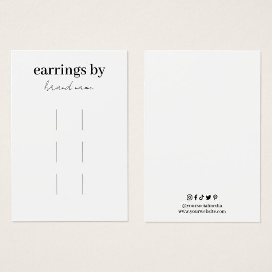 Carte de visite d'affichage des clips de cheveux (Devant & derrière)