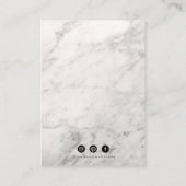 Carte de visite d'affichage d'oreille Marbre blanc (Dos)