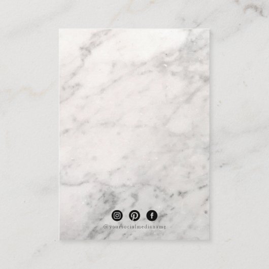 Carte de visite d'affichage d'oreille Marbre blanc (Dos)