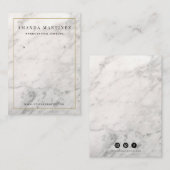 Carte de visite d'affichage d'oreille Marbre blanc (Devant / Derrière)