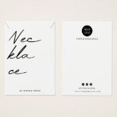 Carte de visite d'affichage du collier (Devant & derrière)