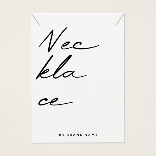 Carte de visite d'affichage du collier (Devant)