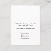 Carte de visite d'affichage du collier or et noir (Dos)