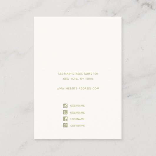 Carte de visite d'affichage Holographique Bokeh (Dos)