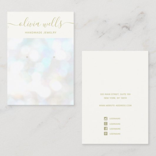 Carte de visite d'affichage Holographique Bokeh (Devant / Derrière)