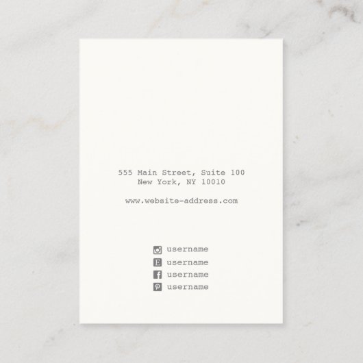 Carte de visite d'affichage moderne simple en bois (Dos)