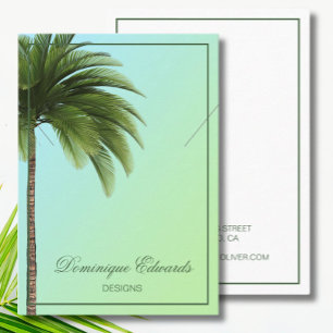 Carte de visite d'affichage moderne vert Palm Tree