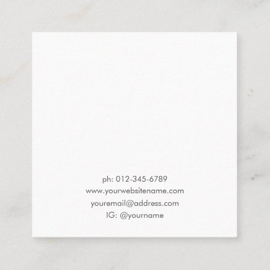 Carte de visite d'affichage pour bijoux minimal ch (Dos)