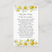 Carte De Visite Daffodil Memorial Photo Funeral Prayer Card (Dos)