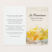 Carte De Visite Daffodiques jaunes Prière funéraire du printemps (Extérieur déplié)