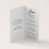 Carte De Visite Daffodiques jaunes Prière funéraire du printemps (Intérieur)