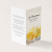 Carte De Visite Daffodiques jaunes Prière funéraire du printemps (Extérieur)