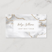 carte de visite d'agate blanc et or (Devant)