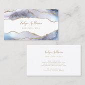 carte de visite d'agate bleu blanc (Devant / Derrière)