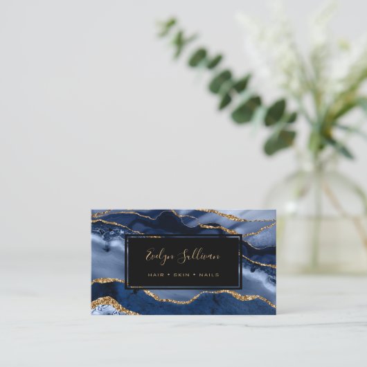 carte de visite d'agate bleu clair (Debout devant)