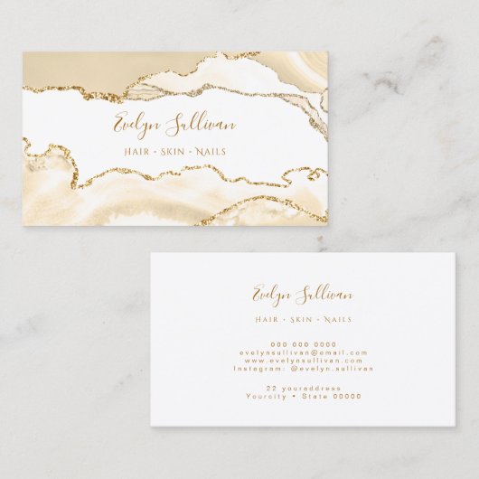 carte de visite d'agate de pêche délicat (Devant / Derrière)