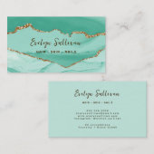 carte de visite d'agate d'eau et d'or (Devant / Derrière)