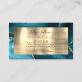 Carte de visite d'agate d'huile Turquoise et Gold (Dos)