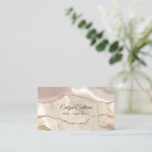 Carte de visite d'agate d'ivoire (Debout devant)