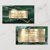 Carte de visite d'agate d'or Emerald Green (Devant / Derrière)