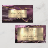 Carte de visite d'agate d'or foncé Mauve (Devant / Derrière)