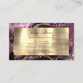 Carte de visite d'agate d'or foncé Mauve (Dos)