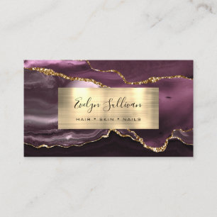 Carte de visite d'agate d'or foncé Mauve