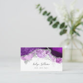 carte de visite d'agate fleurie violette (Debout devant)